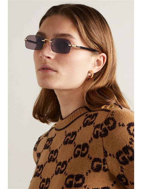 gucci oversized square-frame gold-tone sunglasses|gucci generation 53mm rectangular sunglasses.